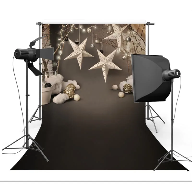 Виниловый фон для фотосъемки Рождественская звезда компьютерная печать индивидуальные Детские фотографии фоны для фотостудии F-2212