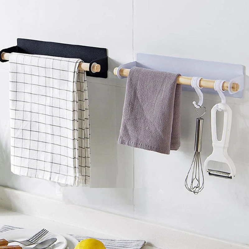 

1PC Hook Kitchen Roll Adhesive Paper Towel Holder Storage Rack Sundries Home Storage Tools Cabinet Tissue Shelf