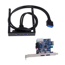 USB Floppy Disk 3.5 Drive Bay Front Panel Motherboard + 2 Port USB 3.0 PCI Express Card for Windows XP/Vista/Windows 7