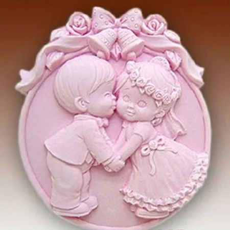 Handmade Soap Casting Silicone Mold wedding kiss Salt Caving Molds DIY Clay cement molding Polyester Resin Craft Making Mould
