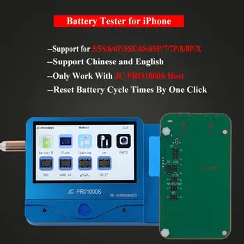 

JC Pro1000S Multi-Functional Battery Tester For iPhone 5 5S SE 6 6P 6S 6P 7 7P 8 8P X Battery Test Tool One Key Clear Cycle