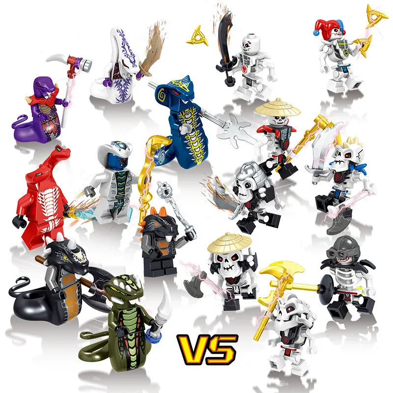 

16pcs LegoINGlys Ninjago Snake vs Bone Soldier 2019 New Bricks Ninjago LegoINGlys Figures with Weapon Building Blocks Boys Toys