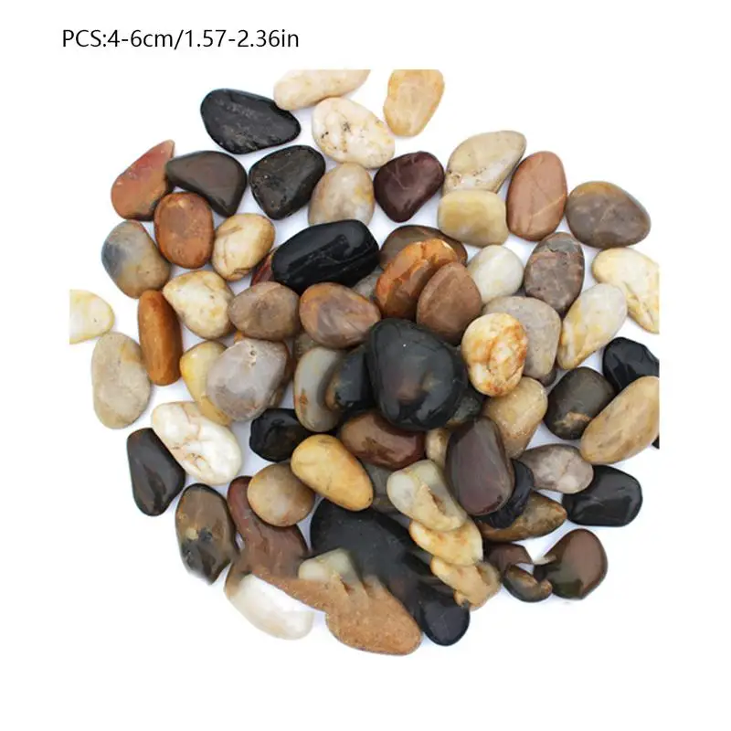 500g River Rocks Outdoor Decorative Stones Pebbles Large Natural Cobblestone Colorful Goose Warm Garden Paving Garden Rain Stone - Цвет: 4 to 6cm