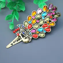 1 шт. новые женские винтажные красочный павлин из страз заколка Шпилька заколка для волос