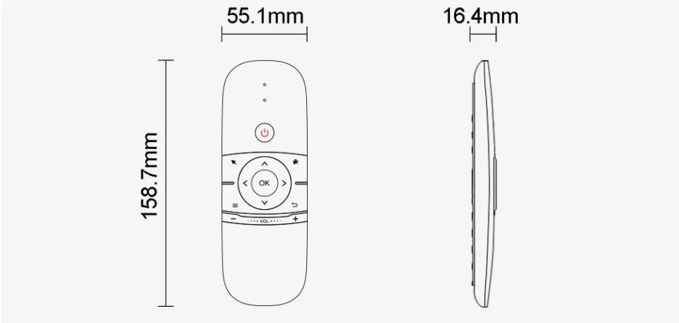 W1 Air mouse мини пульт дистанционного управления перезаряжаемая беспроводная клавиатура 2,4 ГГц умный дом для Windows Android tv Box PC Английский Русский