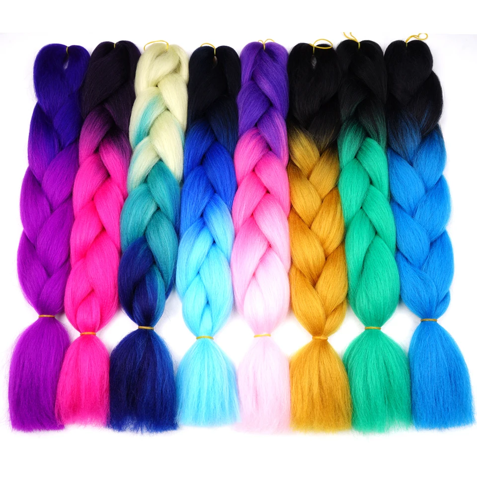 

Silky Strands Ombre Synthetic Braiding Hair For Crochet Jumbo Braids False Hair Extensions