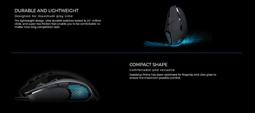 Проводная игровая мышь logitech G302 с дышащим светом 4000 точек/дюйм USB поддержка офисного теста для ПК игры Windows10/8/7