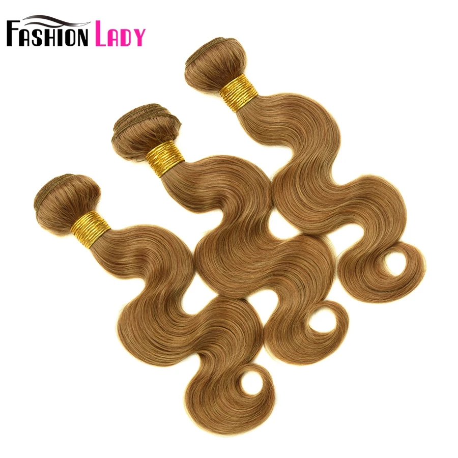 

Fashion Lady Pre-Colored Body wave 27# Hair Bundles 1 3 4Bundle Deals 100% Human Hair Blonde Brazilian Hair Bundles Non-Remy