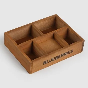 

Retro Style Desktop Storage Box Multifunctional Sorting Storage Box Succulent Plants Wooden Flowers Pot 2 Types for Choosing