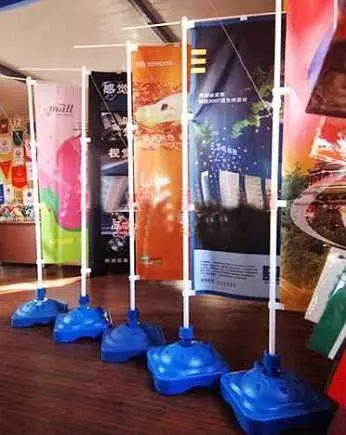 

advertisement flag stand with digital sublimation print graphic