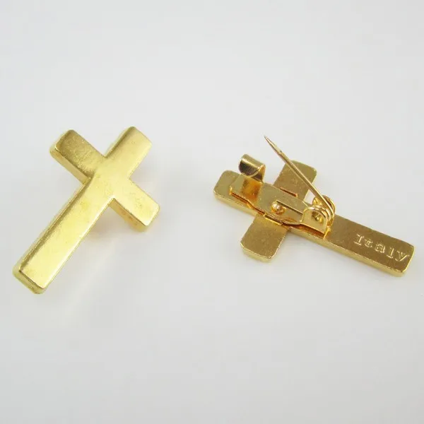 50 шт. золотых тонов Религиозные христианские ботинки крест нагрудные булавки