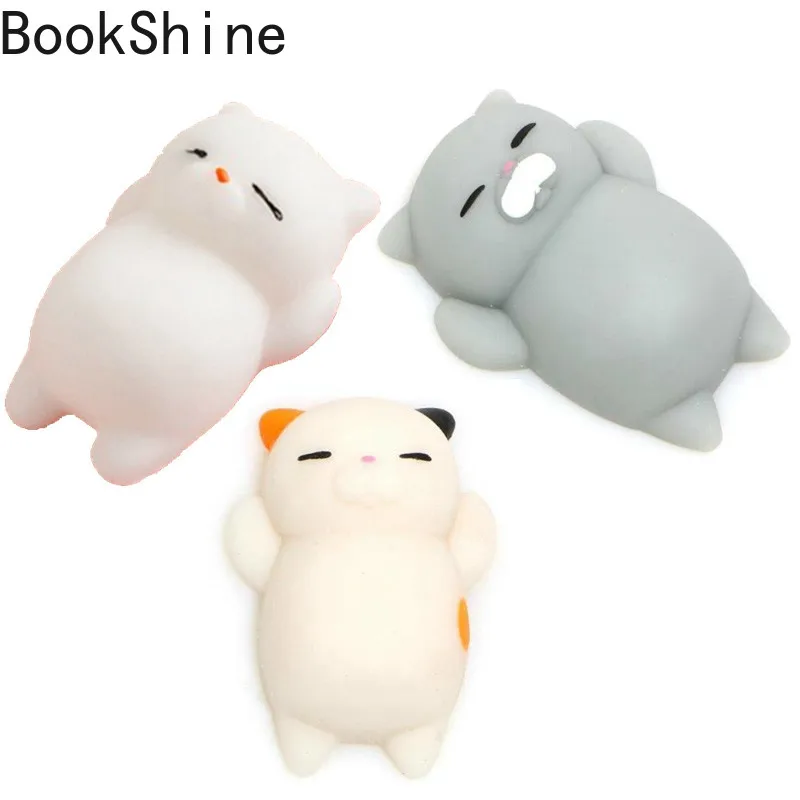 

BookShine 1PC Mini Cute Mochi Squishy Cat Squeeze Healing Kids Kawaii Toy Stress Reliever Decor Animal Noverty Toys Anti Stress