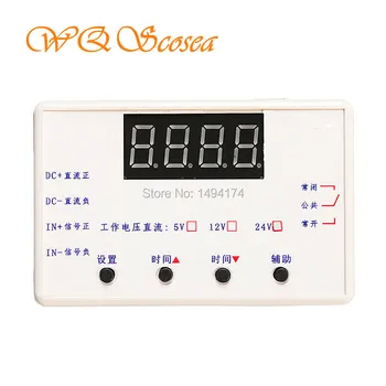 

WQScosea QS333 12V 5A LED Self-lock Trigger Power On Off Cycle Delay Time Relay PLC Automation Delay Timer Switch Module + Case