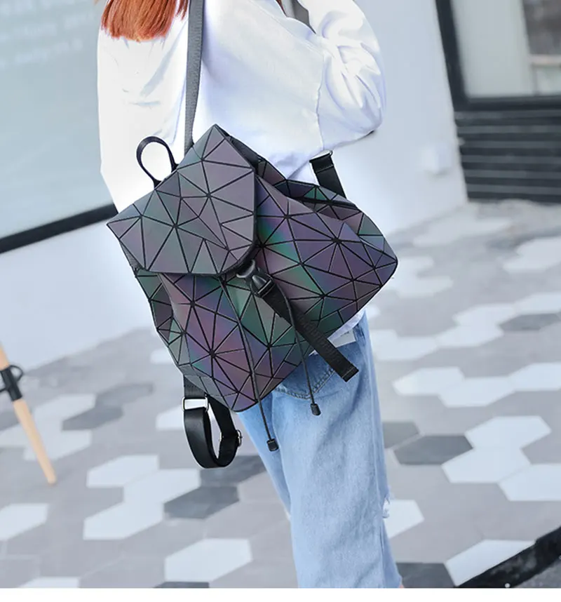 Женский рюкзак, светящиеся рюкзаки с геометрическим рисунком, роскошные школьные сумки для девочек-подростков, Студенческая сумка, женский рюкзак, школьный рюкзак Mochila