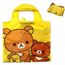 Милый мультфильм медведь Rilakkuma большие складные многоразовые сумки для покупок Складная хозяйственная сумка эко продуктовый мешок женская детская сумка сумочка