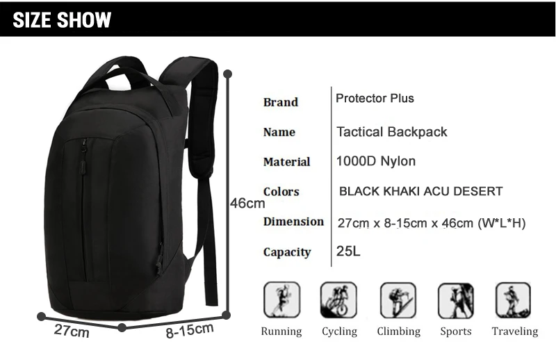 25L тактический рюкзак 1000D нейлоновый военный Molle армейский походный велосипедный рюкзак для занятий спортом на открытом воздухе, велоспортом, альпинизмом, походной сумкой