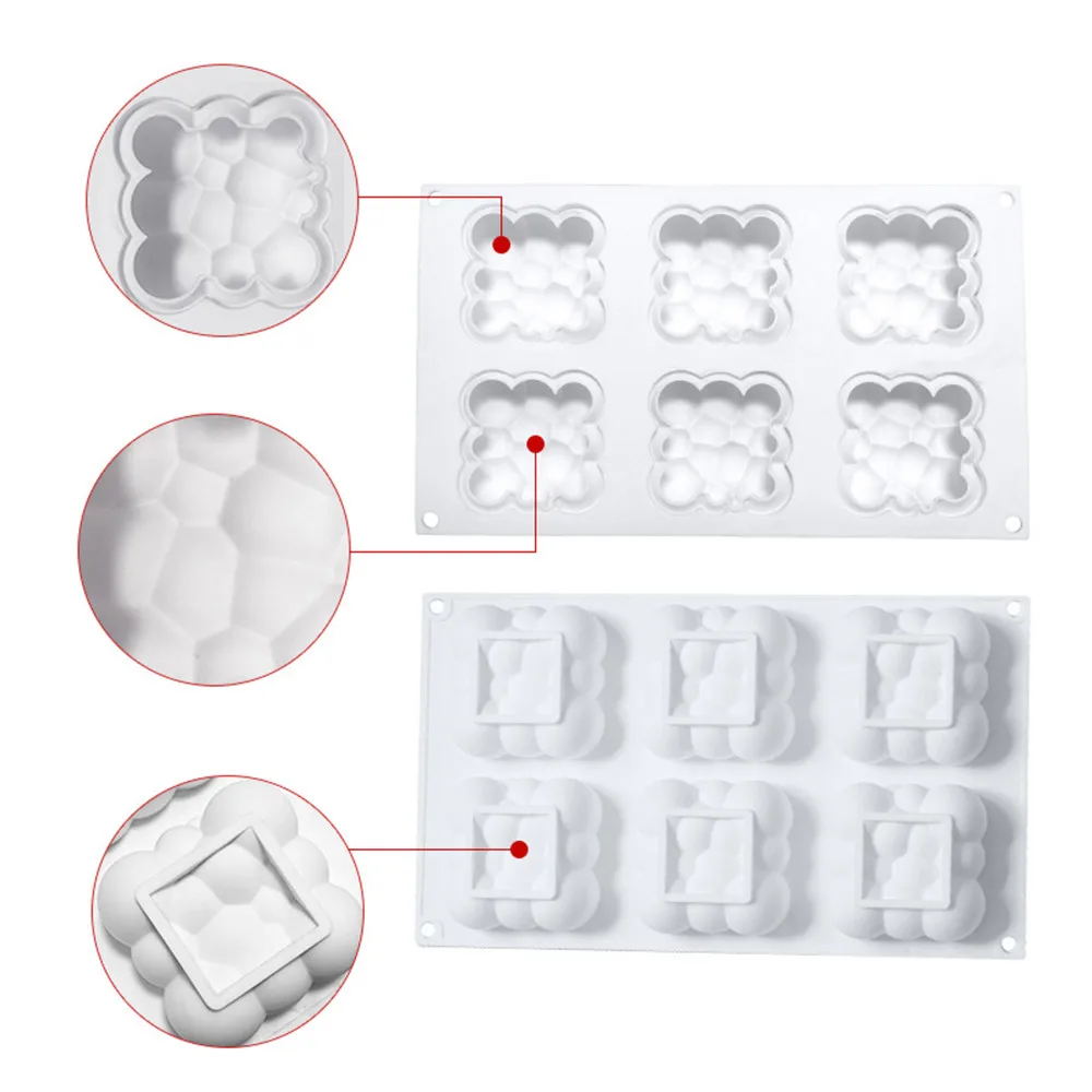 6 отверстий Xiangyun bubble cloud для муссов и десертов, форма для выпечки, силиконовая форма для шоколада, мороженого