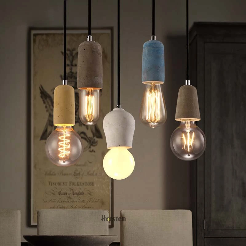 Horsten Vintage Retro Cement Pendant Light American Country Style E27 Cement Pendant Lamp Home Decoration Hanging Light (2)