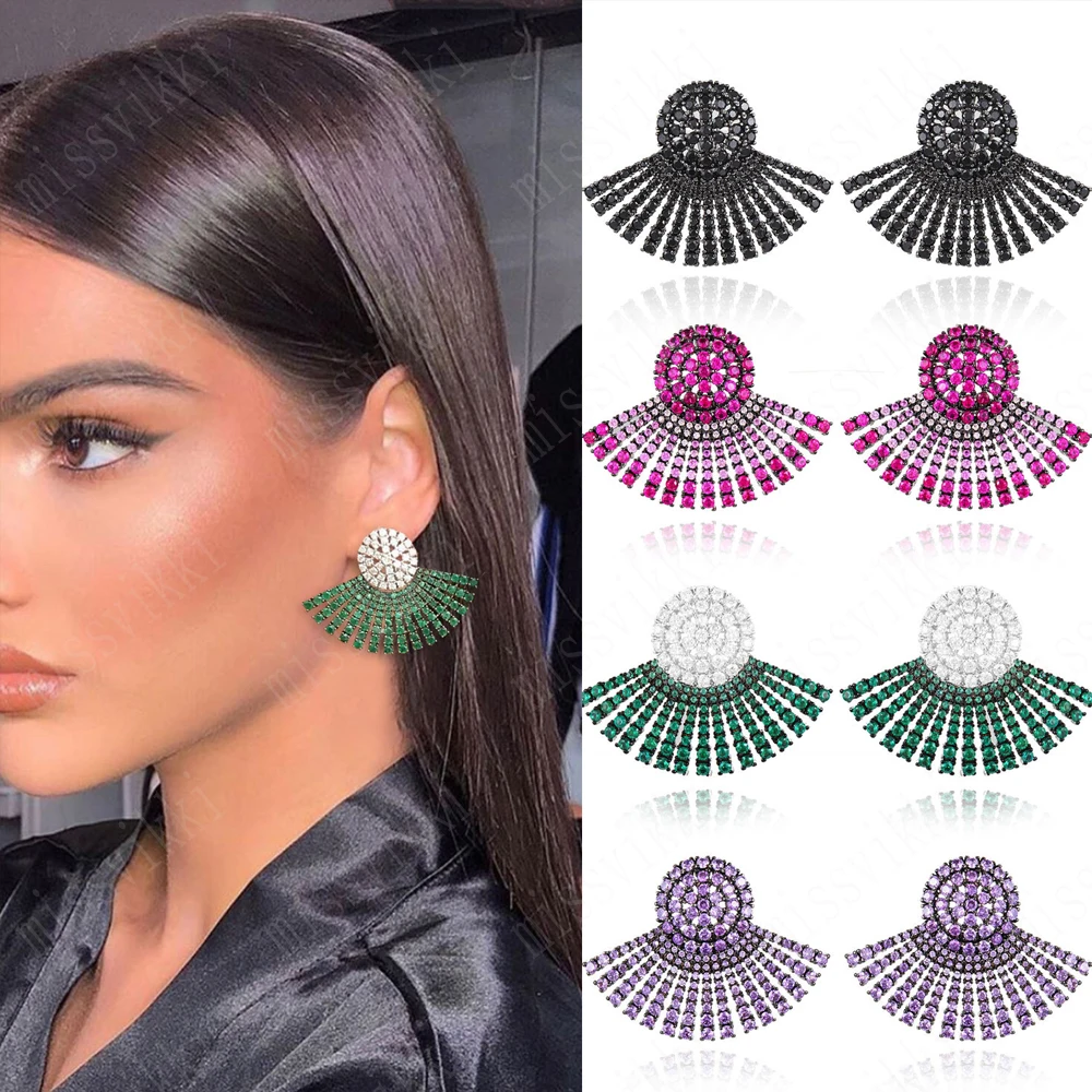 Missvikki boucle d'oreille femme, серьги с натуральным цирконием, блестящие серьги оригинального дизайна, женские аксессуары