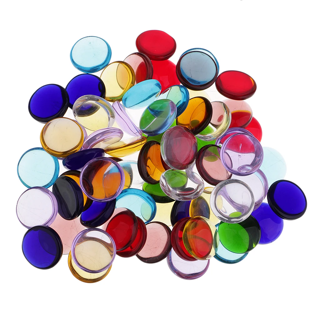 260g Round Square Shape Clear Glass Mosaic Tiles Material for Mosaic Making Kids Crafts Making