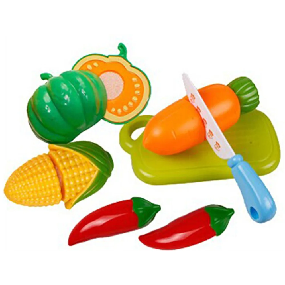 6Pcs Set Plastic Fruit Vegetable Kitchen Cutting Toys Early