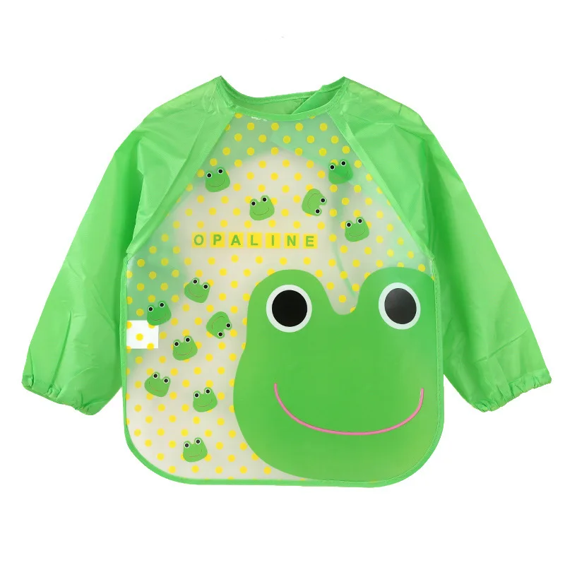 

ideacherry 1PCS Newborn Baby Bibs Waterproof Bib Cartoon Bandana Baberos Bibs For Kids Girls Long Sleeve Boys Bib Baby Clothing