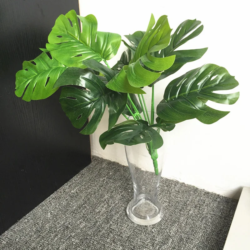 Us 1 68 1pcs Artificial Plants Green Turtle Leaves Garden Home Decor 1 Bouquet Decoration Fake Grass Plant Sztuczne Kwiaty In Artificial Plants From