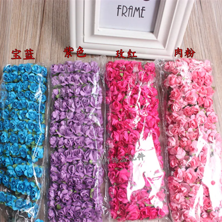 144pcs Mini Cute Paper Rose Handmade Artificial Flower For Wedding Decoration DIY Wreath Gift Scrapbooking Craft Fake Flower 144pcs Mini Cute Paper Rose Handmade Artificial Flower For Wedding Decoration DIY Wreath Gift Scrapbooking Craft Fake Flower