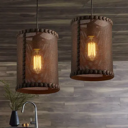 

Retro Loft Style Creative Iron Net Edison Pendant Light Fixtures Vintage Industrial Lighting For Dining Room Bar Hanging Lamp