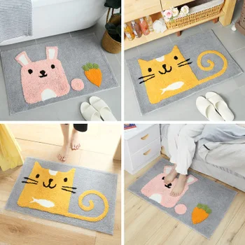 

Cats printed Bath Kitchen Floor Door Bedroom Mats Carpet Non-Slip kids lovely cute animals Home Rugs 45*65/50*80cm free shipping
