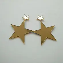 Европейская мода преувеличенные для ночного клуба женские ювелирные изделия панк золотые акриловые большие звезды серьги