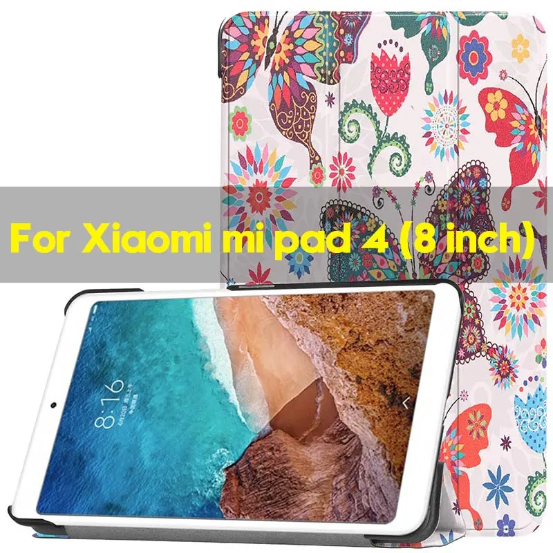 Ультратонкий чехол для Xiaomi mi pad 4 mi pad 4 8 Smart из искусственной кожи с магнитной застежкой для Xiaomi mi pad 4 Plus mi pad 4 Plus 10,1 - Цвет: mi pad 4 (Butterfly)