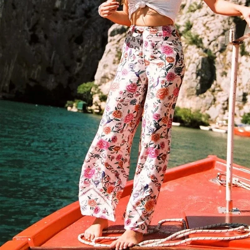 Viven Leigh 2018 Summer New Women Pant Vintage Floral