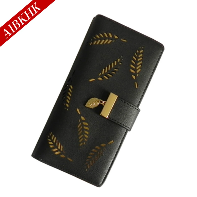 

2017 New Style Fashion Pu Leather Women Long Wallets High Quality Female Girl Hollow Out Coin Cash Purse Clutch