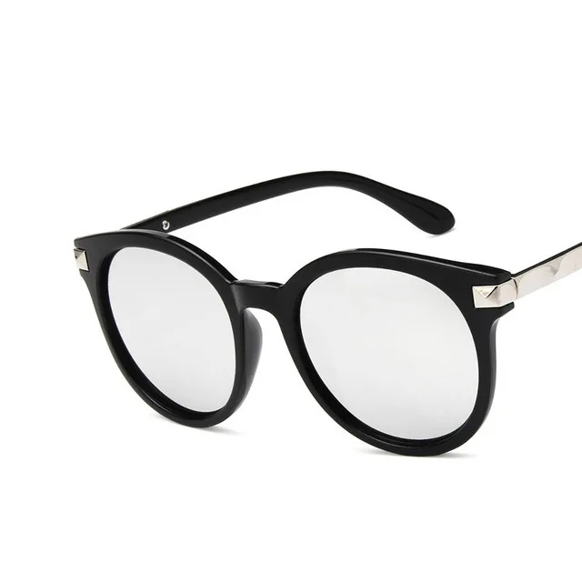 COOLSIR Gafas De Sol Mujer новые корейские модные ретро солнцезащитные очки, хипстерские блоггеры, цветные светоотражающие солнцезащитные очки - Цвет линз: silver