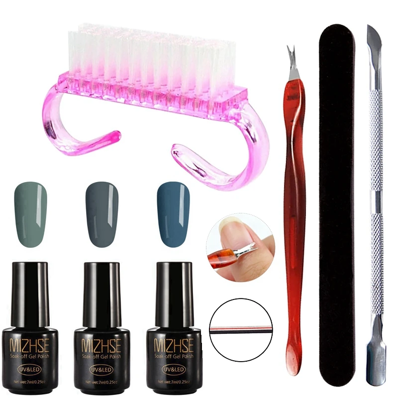 P08-B MIZHSE гель лак для ногтей Lakiery Hybrydowe УФ лак-гель Vernis Полупостоянный УФ-гель для ногтей Набор для акриловых ногтей для маникюра - Цвет: P08-B