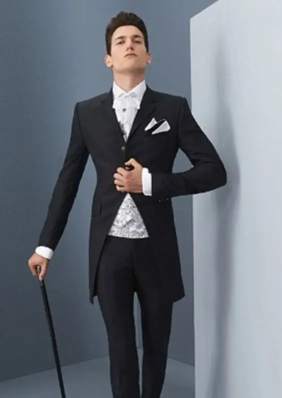 Italian-Style-Black-Groom-Tuxedos-Long-Blazer-Slim-Fit-Custom-Made-Mens-Wedding-Suits-Bridegroom-Groomsman