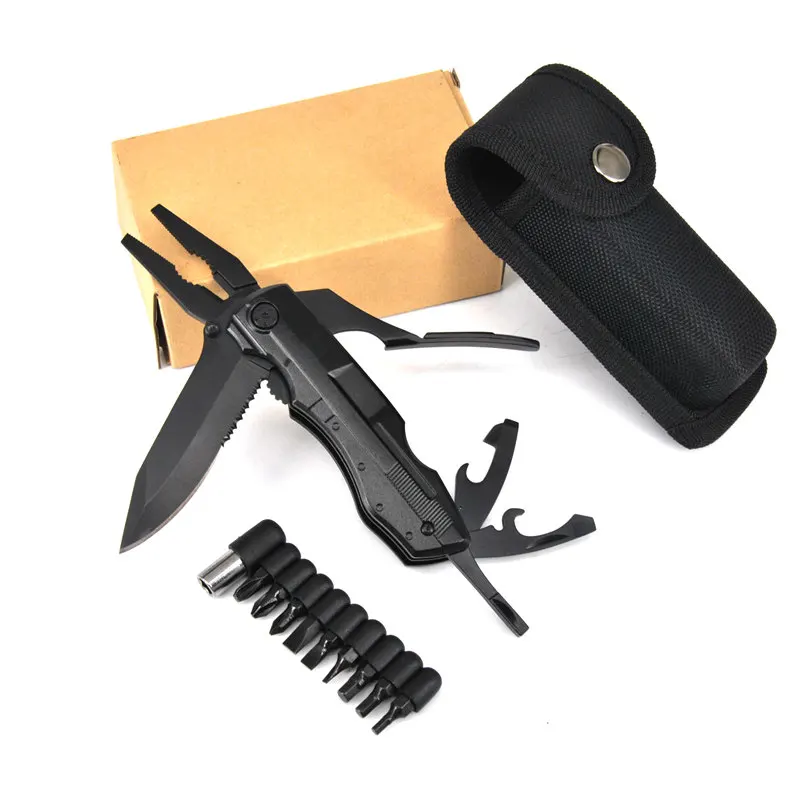 

Multitool Pliers Folding Pocket Knife Survival Camping Tactical Military Utility Knife EDC Multifunctional Screwdriver Bit Set