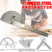 Нержавеющая стальной транспортир Угол Finder Arm измерительная круглая головка общий инструмент ремесленник правило линейка машинист инструмент-Гониометр