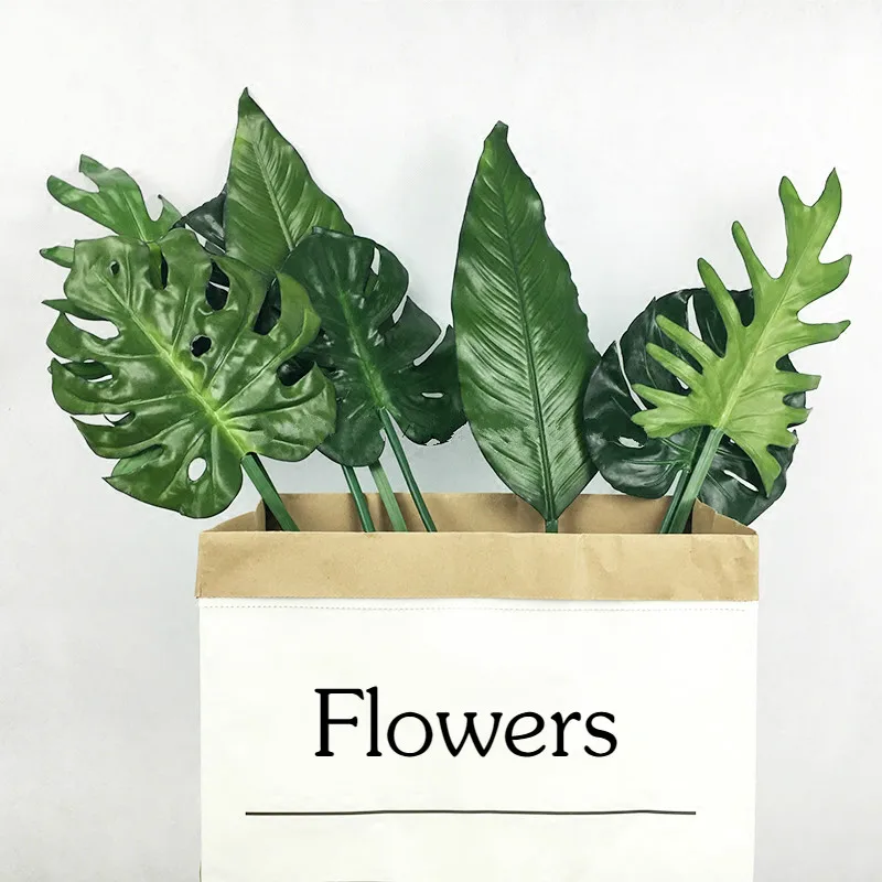 

Large Artificial Plants Palm Green Leaf Monstera Fern Leaves DIY Home Wedding Decoration Fake Flowers Tropical Leaves