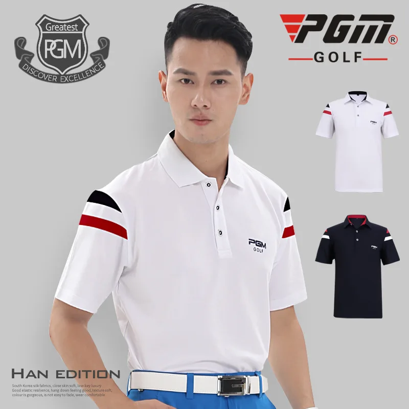 Pgm أزياء رجالي قمصان غولف قصيرة الأكمام زر الرقبة قمصان غولف عارضة تنفس سريع جاف Sportwears للجولف D0354 Pgm أزياء رجالي قمصان غولف قصيرة الأكمام زر الرقبة قمصان غولف عارضة تنفس سريع جاف Sportwears للجولف D0354