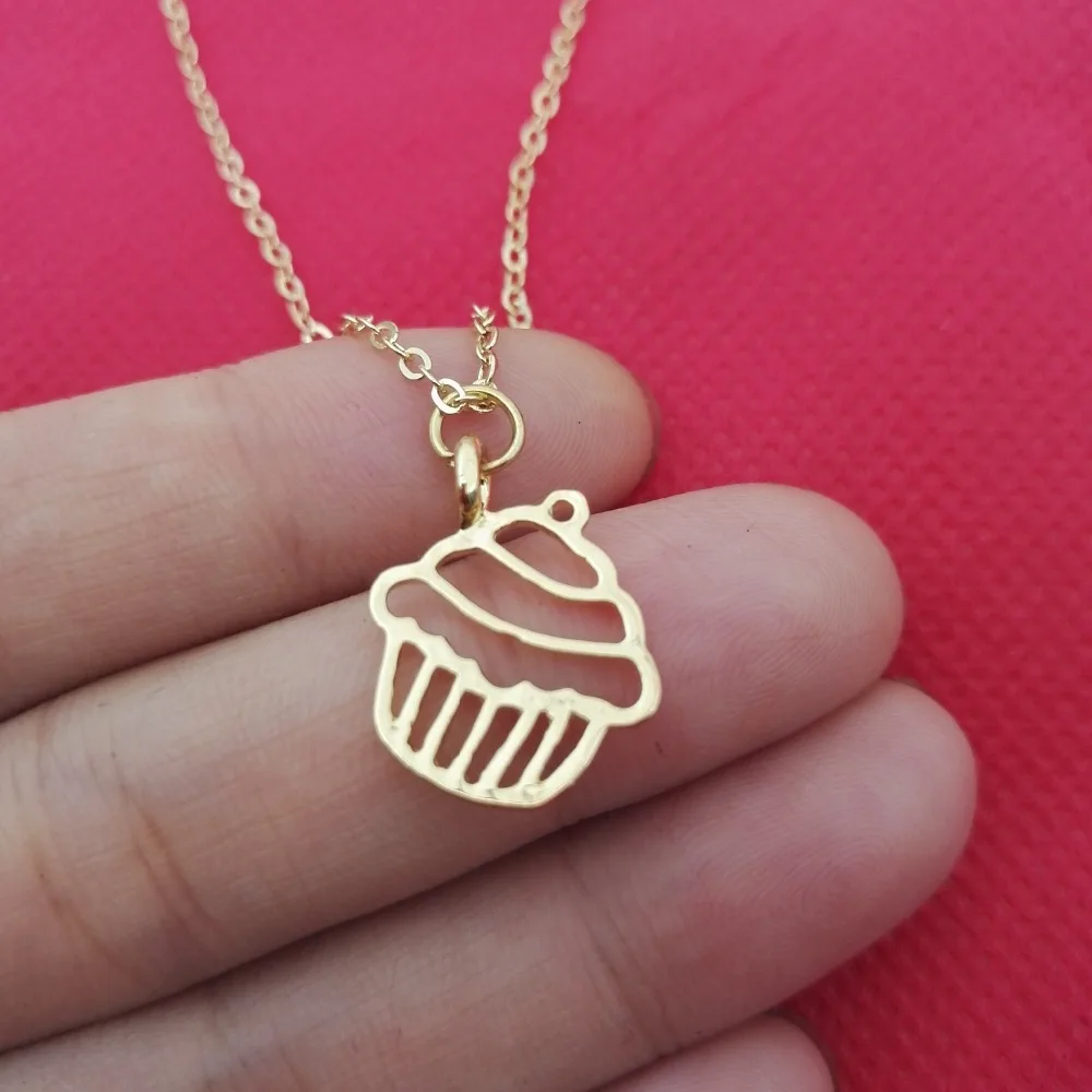 New Beautiful Little Charm Cupcake Necklace Necklaces simple food