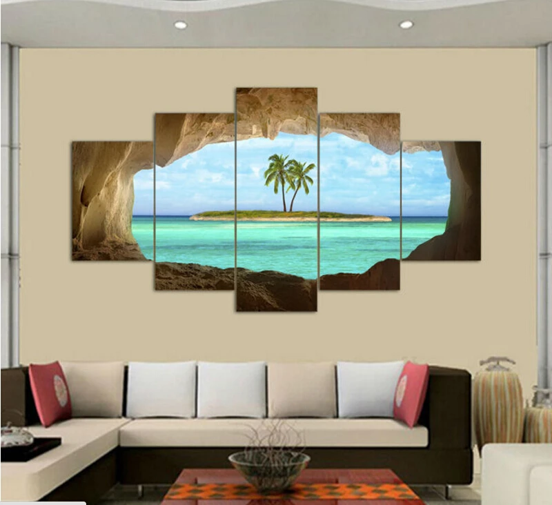 2016 Real Sale Cuadros 5 Panel Canvas Seacape Living Rooms Set Wall Painting Print On For Home Decor Ideas Paints Pictures Art