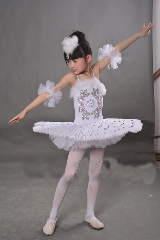 4 цвета Обувь для девочек Балетные костюмы платье-пачка для танцев Дети Профессиональный Лебединое озеро танцев сценические костюмы