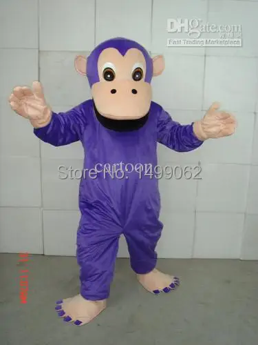 Hot Selling Purple gorilla orangutan Halloween Fancy Dress Animal mascot costume free shipping | Тематическая одежда и