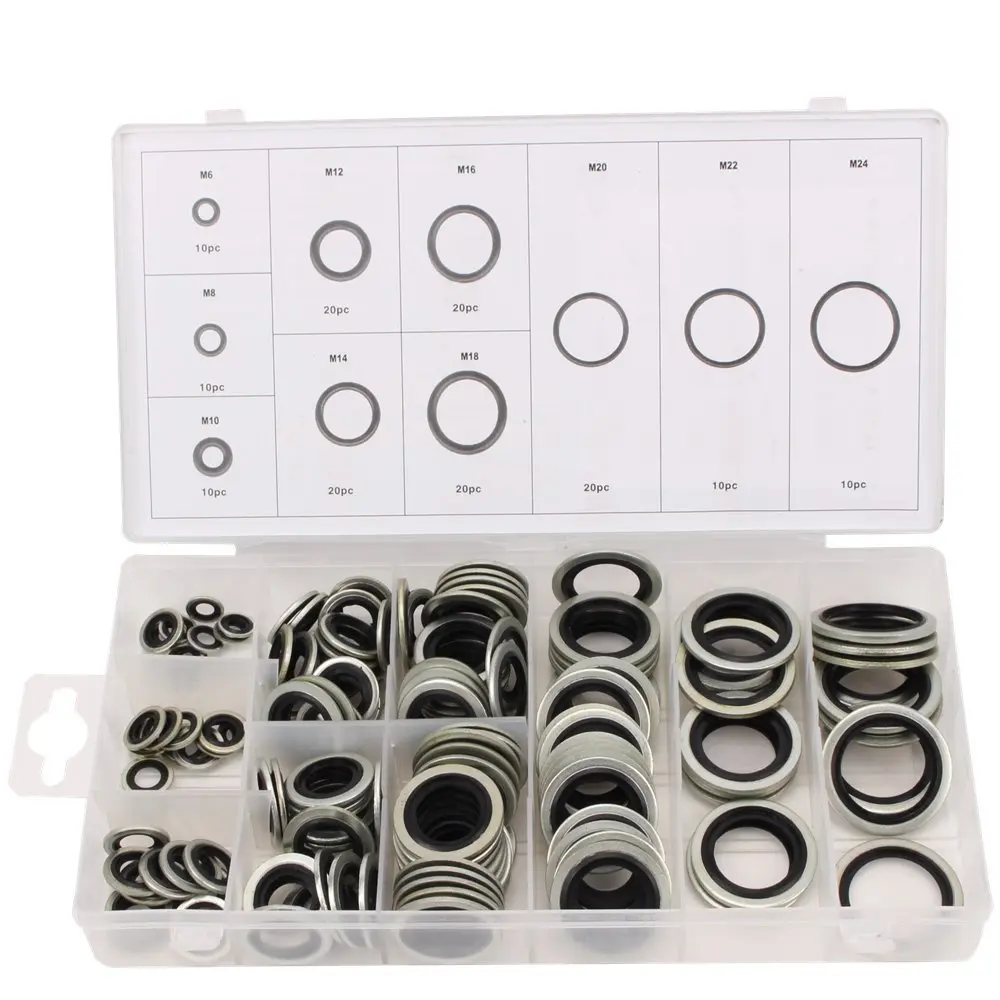 150 Piece O Ring Sealing Gasket Washers for Oil Drain Plug Screws