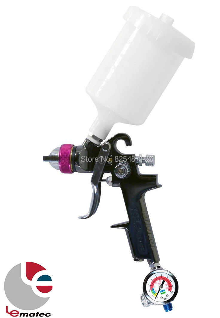 LEMATEC HVLP Air Spray Gun with Analog Air Flow Regulator Valve Auto