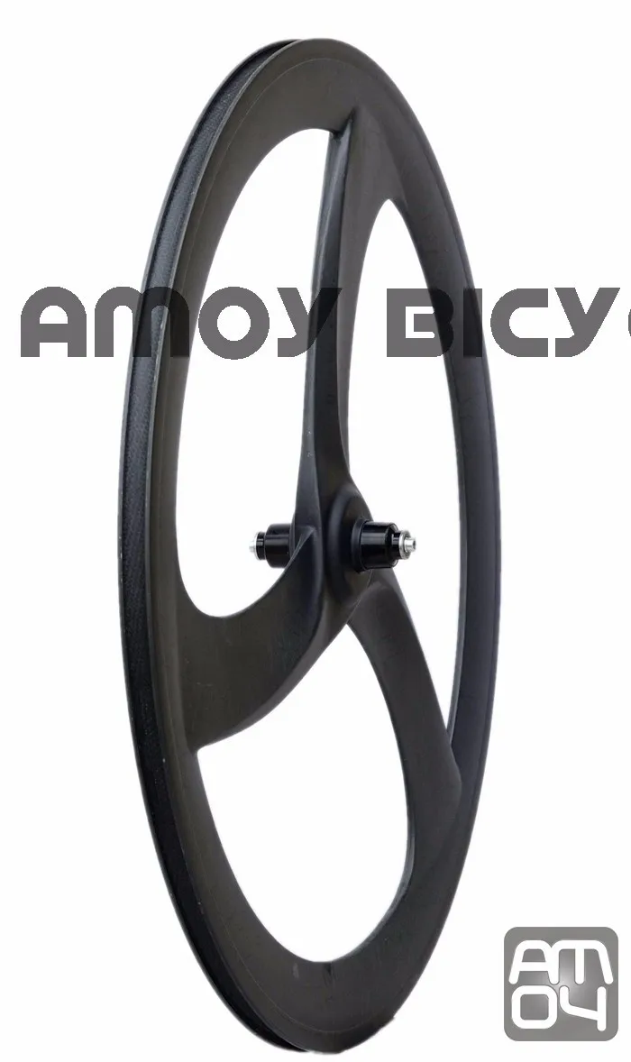 Cheap Free shipping CARBON Tri Spoke Wheel Turbo 3S(Front) - 3 SPOKE Clincher; For Road Or Track; Triathlon / Time Trial Bike Wheel 5