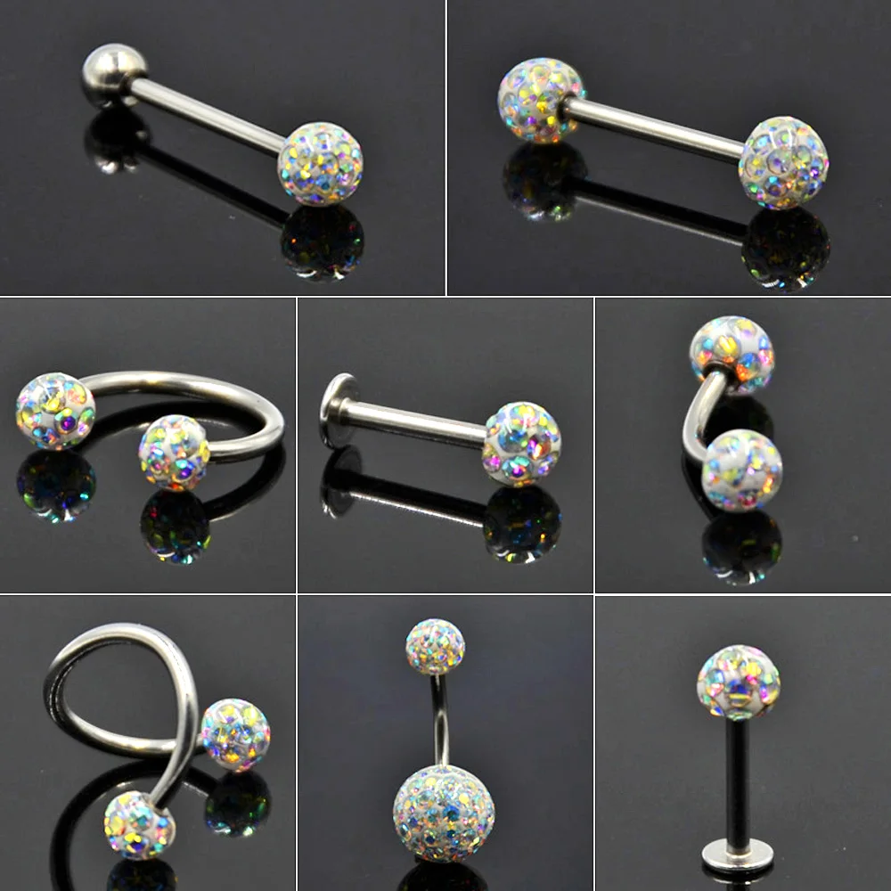 Steel Barbell Ring Steel Nipple Ring Steel Lip Stud Piercing