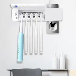 2 в 1 зубная щетка UV стеллаж для выставки товаров Автоматический Диспенсер зубной пасты диспенсер ультрафиолет, стерилизация Зубная щётка